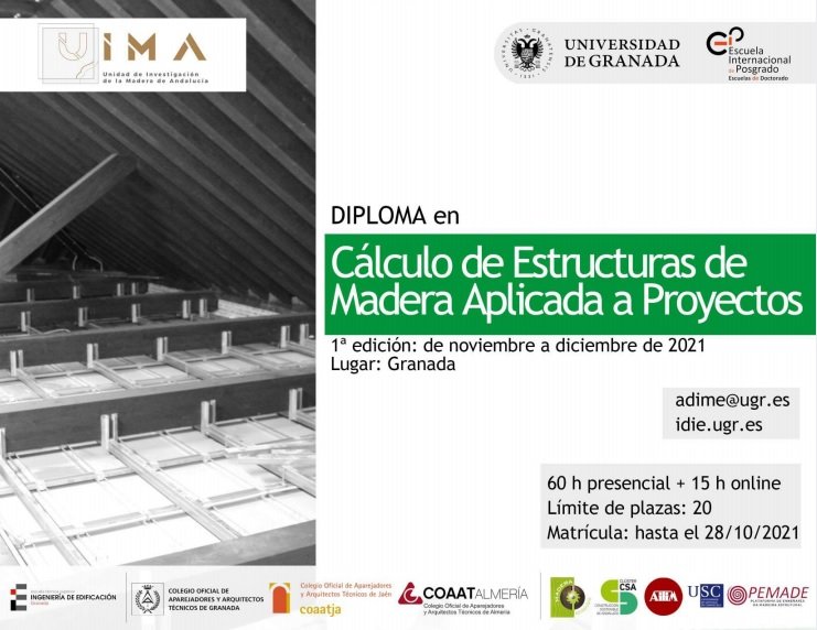 Cartel del Diploma en Cálculo de Estructuras de Madera Aplicado a Proyectos
