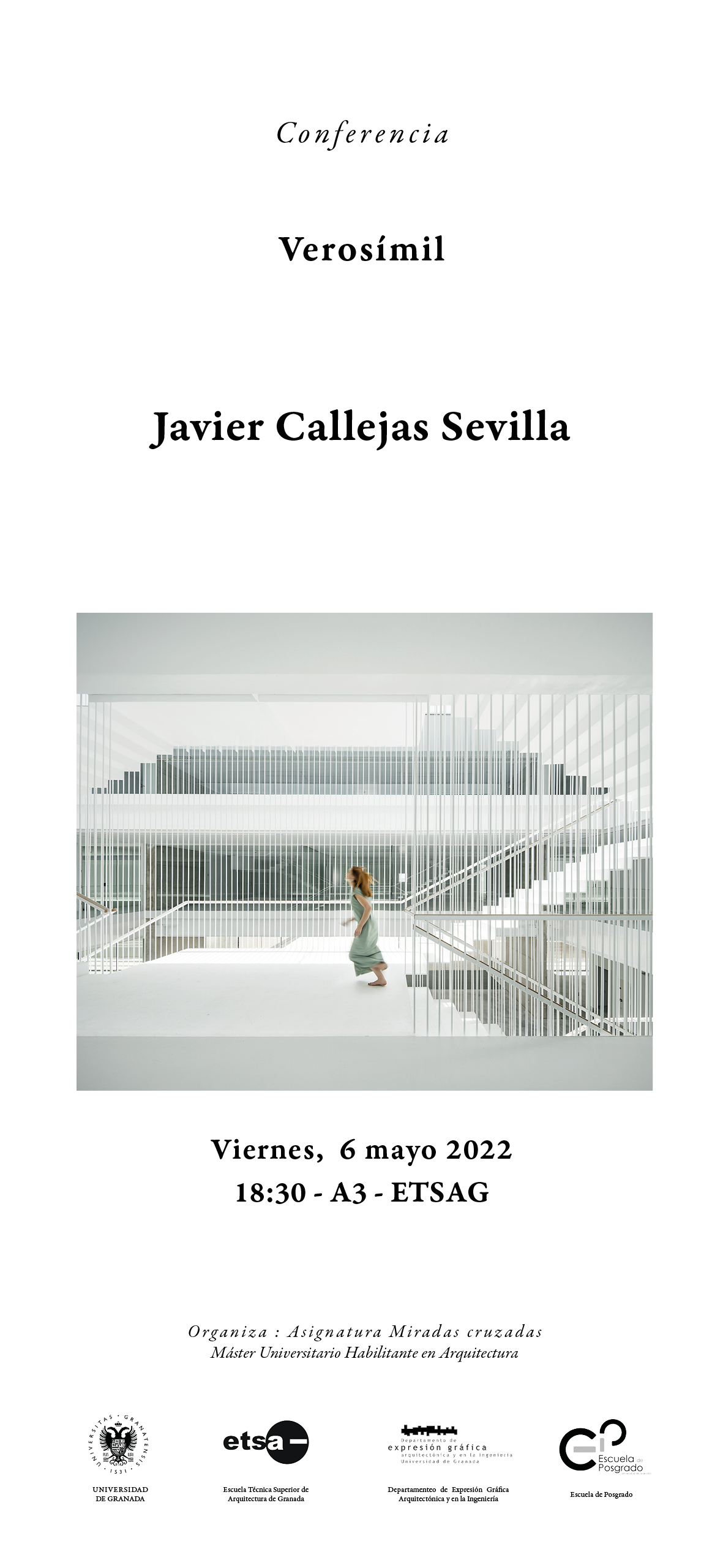 Cartel de la conferencia de Javier Callejas Sevilla