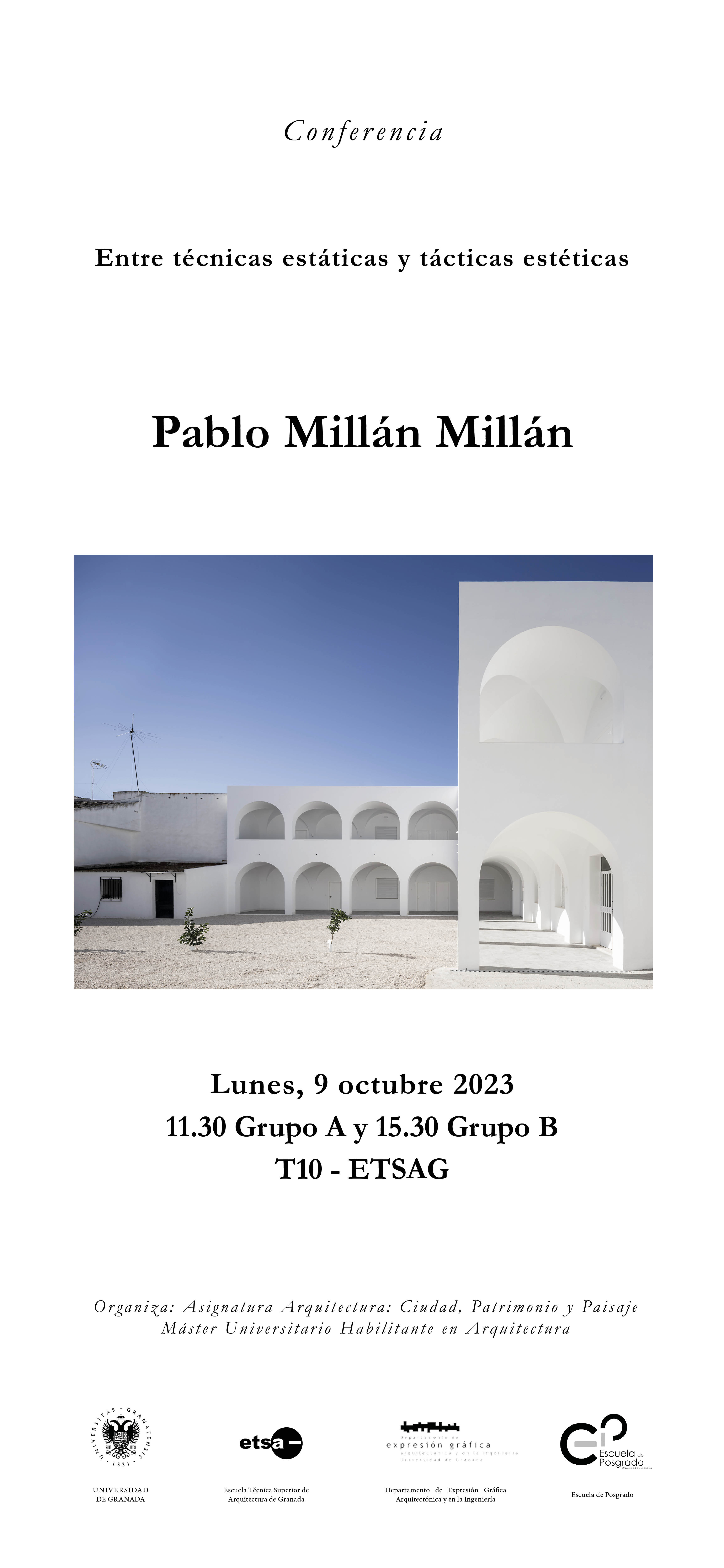 Cartel de la conferencia de Pablo Millán Millán