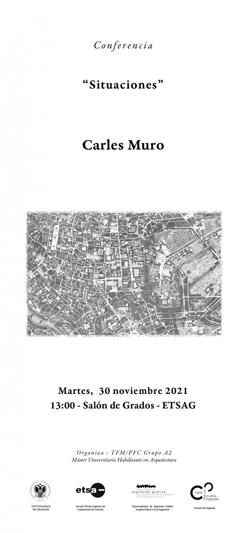 Cartel de la conferencia de Carles Muro