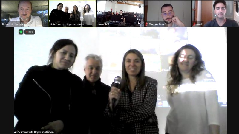 captura de pantalla con los participantes tomada durante la sesión docente de la FAU de la UNLP