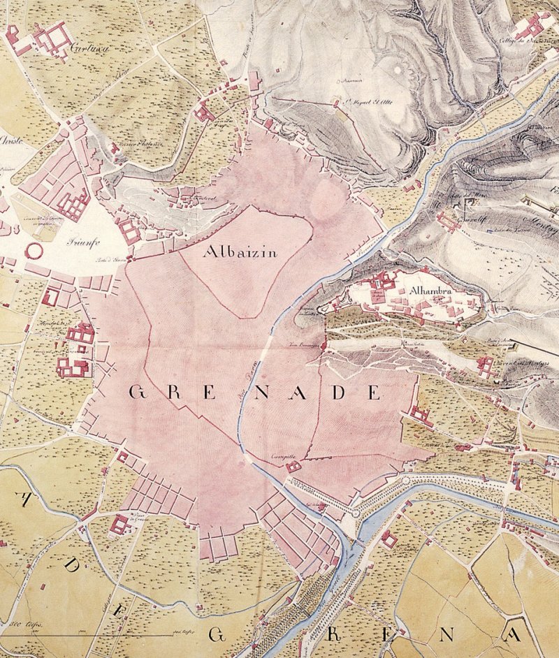 Plano antiguo de Granada